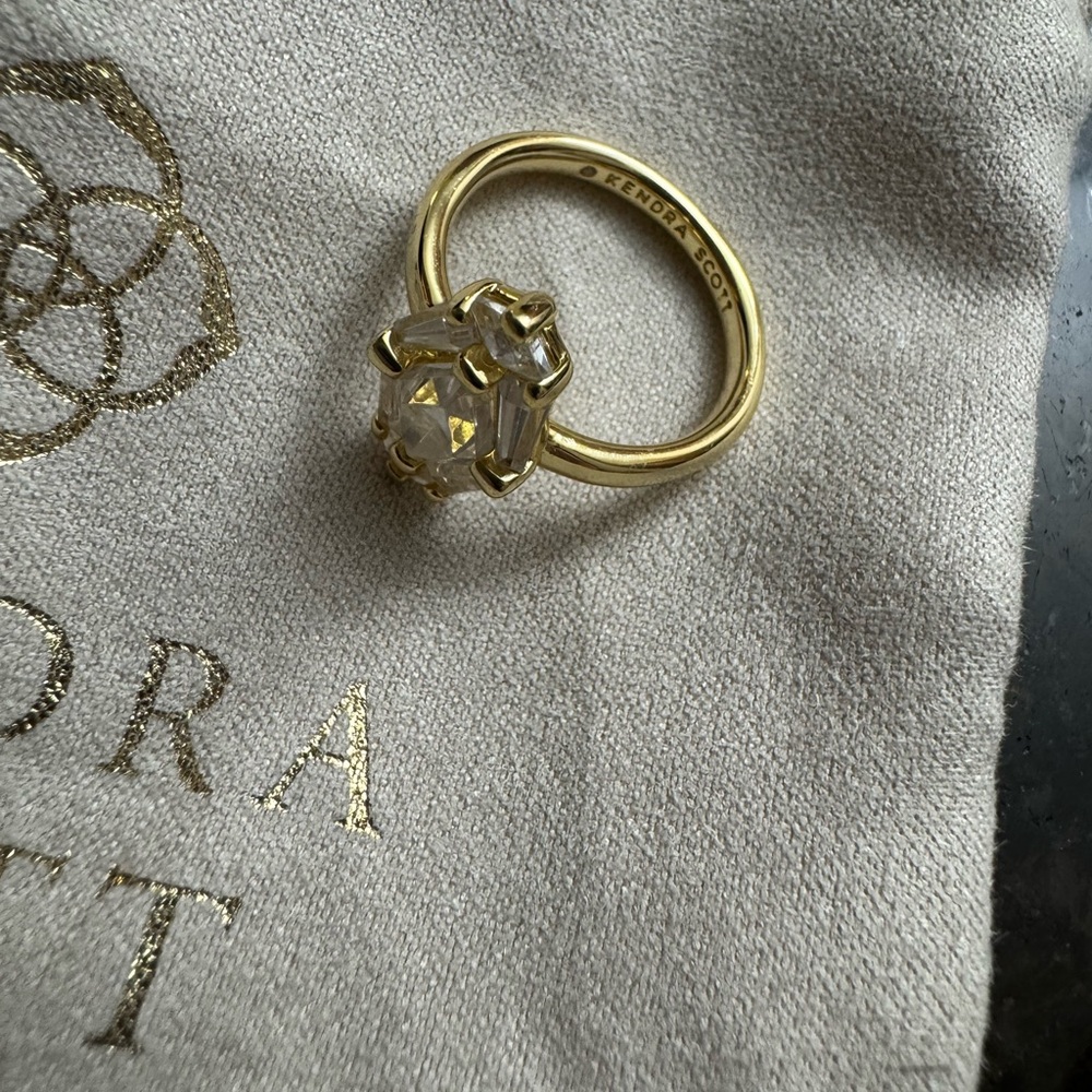 Kendra Scott Gold and Silver Crystal Ring - Picture 5 of 13